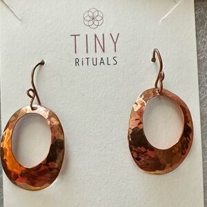 Tiny rituals, hammered copper earrings.